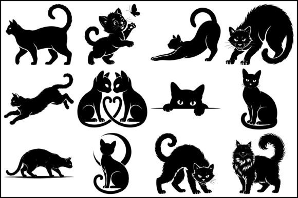 Download Black Cat Silhouette SVG Bundle - Premium Bundle